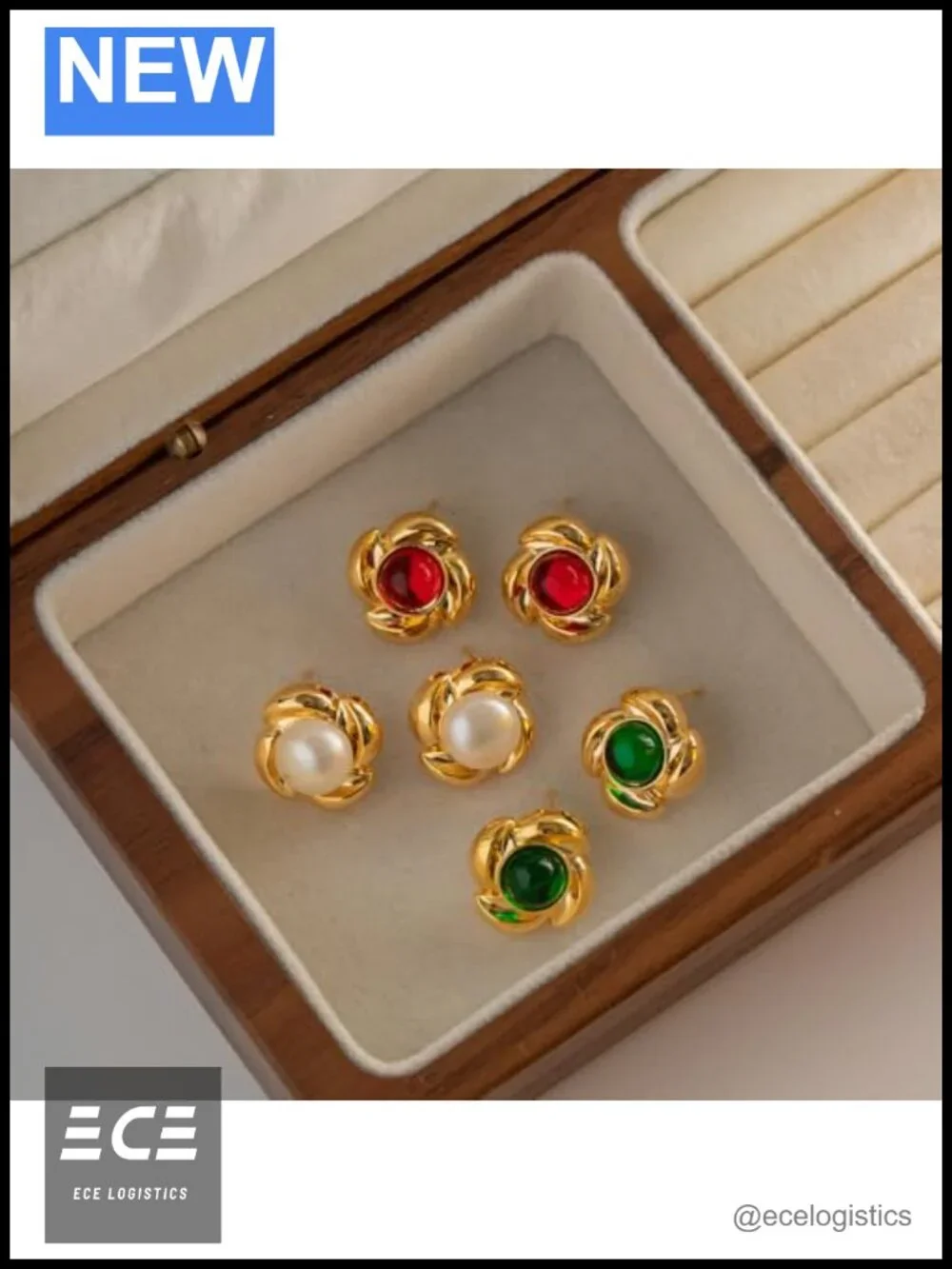 S925 Silver Gold-plated Asymmetric Flower Stud Earrings